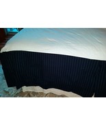 Ralph Lauren Costa Azzurra Pinstripe Bed Skirt Dust Ruffle QUEEN Blue &amp; ... - £85.24 GBP