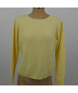 Sag Harbor Women Yellow Cable Knit Sweater Size Petite Large Lightweight... - $5.95