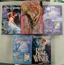 Kathleen E. Woodiwiss Come Love A Stranger The Elusive Flame A Rose in Winter x5 - £15.67 GBP