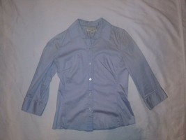 BANANA REPUBLIC LADIES LIGHT BLUE FITTED DRESS SHIRT SMALL - £14.00 GBP