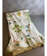 Vintage Strawberry Queen Flat Sheet JP Stevens Co. Ruffled Edge Mid Cent... - $18.69