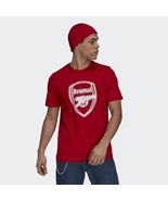adidas Men&#39;s 2021-22 Arsenal Blurred Badge Logo Tee (Scarlet, Size Small) - $21.78