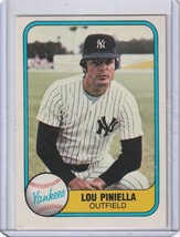 1981 Fleer MLB #85 Lou Piniella New York Yankees a very nice card NM. - $1.97