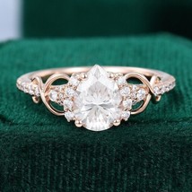 2Ct Pear Cut Simulated Moissanite Engagement Ring 14K Rose Gold Plated 925 - £95.91 GBP