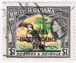 Stamps Guyana Independence 1966 Overprint On $1 Value British Guiana Used - £0.55 GBP