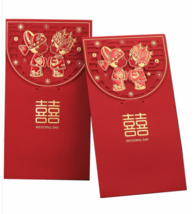 Traditional Wedding Bride and Groom Money Red Pockets/A Set of 6 - £12.29 GBP