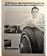 FIRESTONE-Al Unser&#39;s Drives on Firestone-Wagon-1971 VTG Print Ad - $173.58 MXN