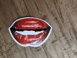 Small Helmet Decal sticker bright red lip lips love kiss - $5.98