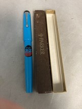 Vintage Parker Big Red Electric Blue Sylvania Esp Advertising Pen Writes! - $39.55