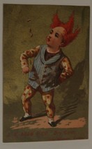 Victorian Trade Card Red Headed Dancer with spikes gold trim 1800s VTC 2 - £6.32 GBP
