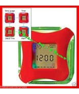Clock Color Change Rotation -Temperture-Timer-Alarm --3 1/8 inch square - $27.01 CAD