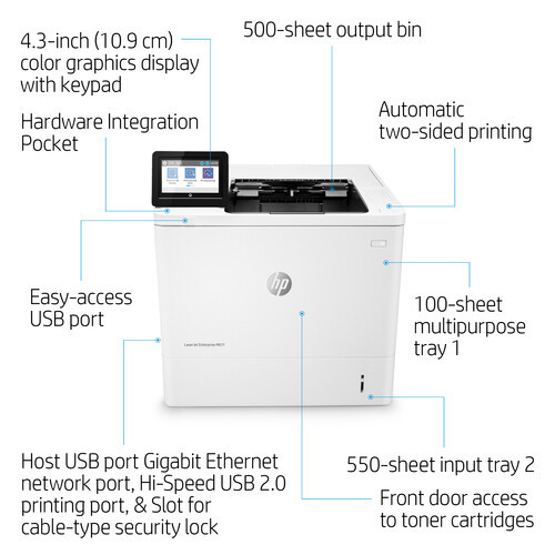 HP LASERJET M611DN  7PS85A Duplex Network  65 pages per minute W1470A - $1,469.99