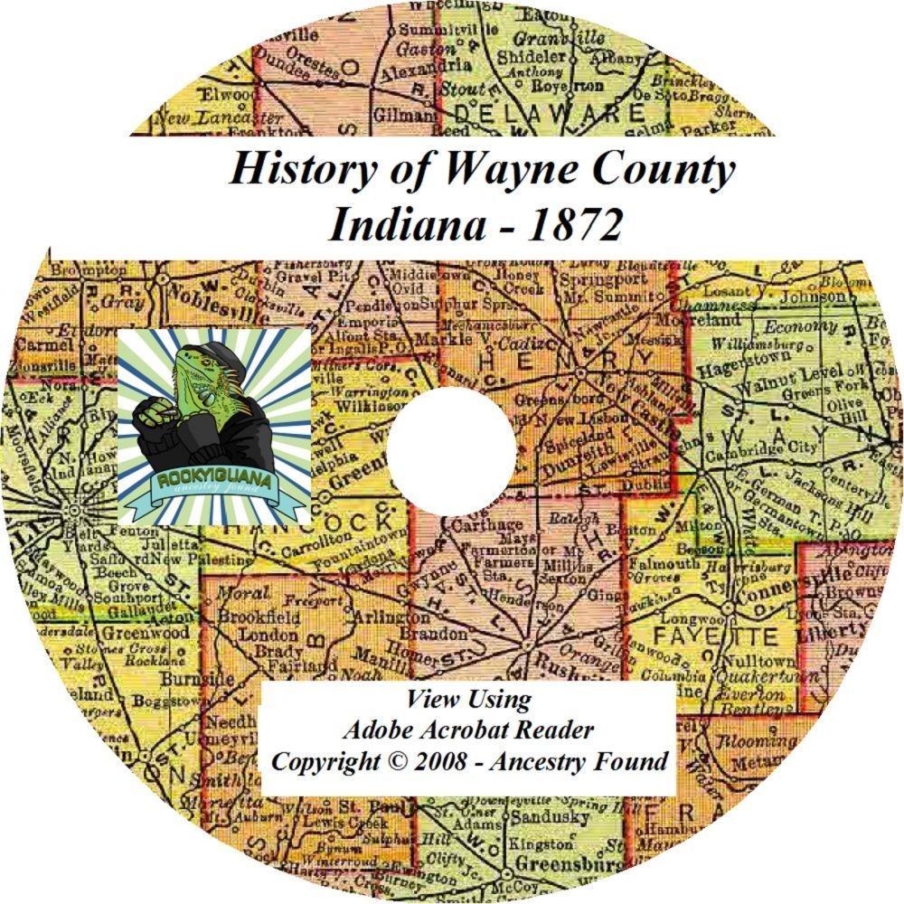 1872 History & Genealogy of WAYNE County Indiana IN