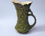 Vintage McCoy Pitcher 616 Green Grape, Leaf &amp; Vine - NEAR MINT - Stonewa... - £24.03 GBP