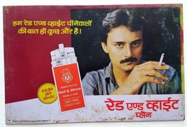 Marcovitch Cigarette rouge et blanche publicité vintage Litho Tin Sign Inde - £46.76 GBP