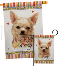 Apple Head Chihuahua Happiness Flags Set Dog 28 X40 Double-Sided House Banner - £40.13 GBP