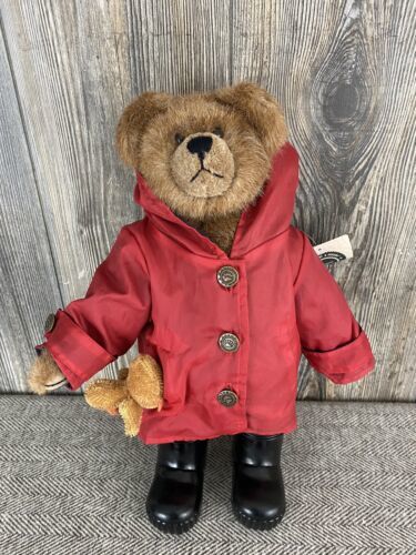 Vtg. 1990 Boyds Bear "The Archive Collection"  NOAH BEAR Red Raincoat, Boots 15" - $10.89