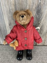 Vtg. 1990 Boyds Bear &quot;The Archive Collection&quot;  NOAH BEAR Red Raincoat, Boots 15&quot; - £8.70 GBP