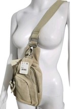 Free People Leather Hudson Sling Bag NWT Taupe Hand Sewn Trims 78$ USD - £48.48 GBP