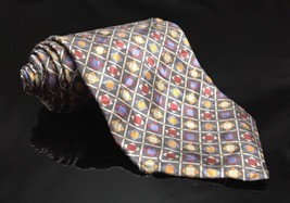 Polka Dot Geometric Blue White Silk Tie Necktie Surrey necktie - £10.00 GBP