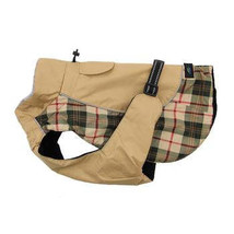 Alpine All-Weather Dog Coat - Beige Plaid Small - £29.49 GBP