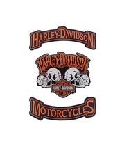 Harley Skull Large-Harley Motorcycle 12&quot; Jacket Back Patch large 3 PCS SET - £23.62 GBP