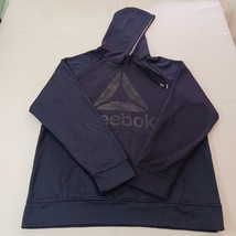 Reebok Hoodie Men's Large Blue Pullover Sweatshirt Spellout Long Sleeve Chest 48 image 10