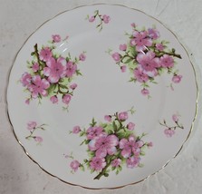 Vintage Royal Chelsea Fine Bone China Pink Blossom 8&quot; Plate Made in England - $18.81