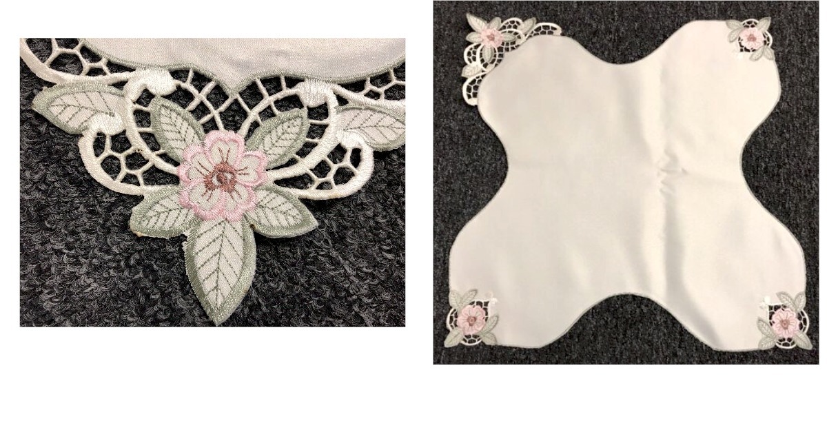 Embroidery Bread Roll Basket Cover Embroidered Cutwork Fabric Polyester ... - $21.99