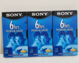 SONY Standard Grade T-120 6 HRS VHS Blank Video Tapes LOT OF 3 New OPENED - £9.10 GBP