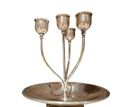 Vtg MCM WA Italy Silverplate 4 Arm Candelabra in Bowl Towle William Adam... - $34.00