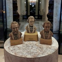 Verdi &amp; Chopin Anri Toriart 4&quot; Head Bust Carved Wooden Figure Sculpture ... - $32.00