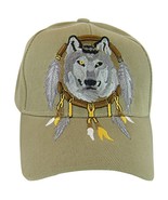 Native Pride Wolf Men&#39;s Adjustable Baseball Cap (S2-Khaki) - $20.44 CAD