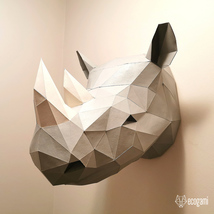 Rhino trophy papercraft template - £7.98 GBP
