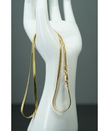 14K Yellow Gold Reversible 20&quot; 3MM Herringbone Necklace Chain Diamond Cu... - $915.80 CAD