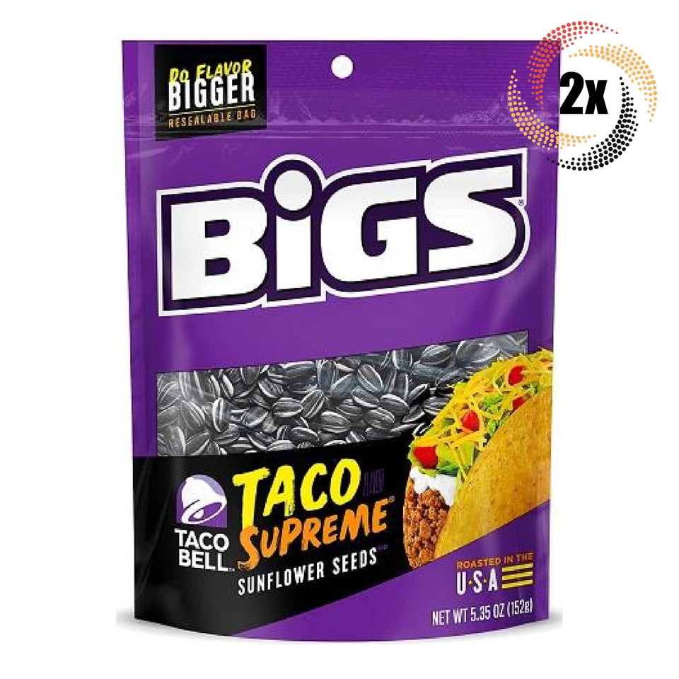2x Bags Bigs Taco Bell Taco Supreme Sunflower Seeds Bags 5.35oz Do Flavo... - $17.70