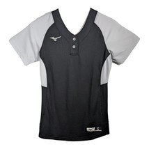 Women Black Softball Jersey Shirt with Gray Mizuno Performance Size Small - £17.72 GBP