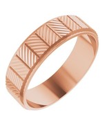 18k Rose Gold 6 MM Chevron Pattern Wedding Band - $1,419.00+