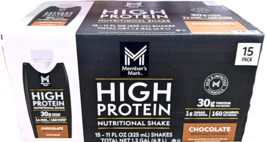 Member&#39;s Mark 30g High Protein Nutritional Shake Chocolate 15x11 Fl Oz E... - $38.15