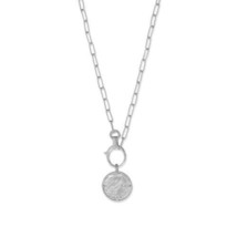 Authentic 925 Sterling Silver Owl Medallion and Paperclip 22&quot; Chain Necklace - $145.35