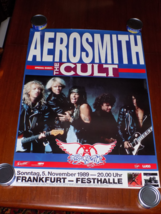Vintage 1989 Aerosmith and The Cult Frankfurt German Festival Poster - $823.64 MXN
