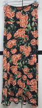 NEW LuLaRoe Medium Black Coral Salmon White Brown Green Floral Slinky Maxi Skirt - £34.60 GBP