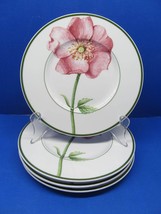 Villeroy And Boch Flora &quot;Wild Rose&quot; Set Of Four 7  Inch Tea Bread Side P... - £60.13 GBP