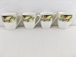 Mikasa Dining Redesigned Modern Butterfly Porcelain Coffee Mugs Cups (4) - £14.98 GBP