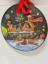 Raz Imports dog Christmas ornament 3736502 4 3/4”  golden terrier train ... - $236.96 MXN