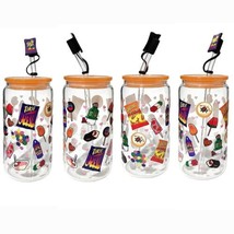 Mexican Candy Snacks Clear Glass Tumbler Cup 16oz Custom - £12.57 GBP