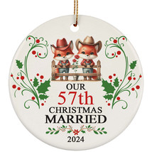 Our 57th Years Christmas Married Ornament Gift 57 Anniversary &amp; Red Fox Couple - £11.05 GBP