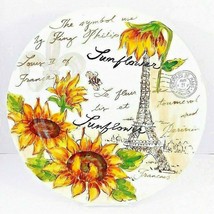Maxcera Serving Plate W/Sunflowers &amp; Eiffel Tower 14 3/4&quot; Diameter - £20.58 GBP