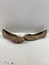Michael Kors Beige Leather/Patent Cap Toe Now Toe Flats Women’s Size 6.5 M - £35.21 GBP