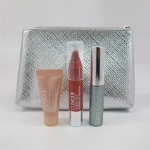 Clinique 4 Pc Makeup Set: All About Eyes, Chubby Stick Lip Balm, Mascara &amp; Pouch - £14.23 GBP